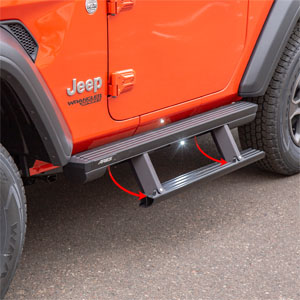 Image for ActionTrac 48.75" Powered Running Boards, Select Jeep Wrangler JK 2-Door