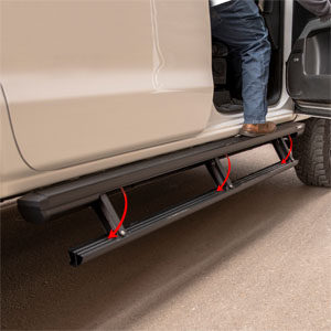 Image for ActionTrac 83.6" Powered Running Boards, Select Silverado, Sierra, Crew Cab