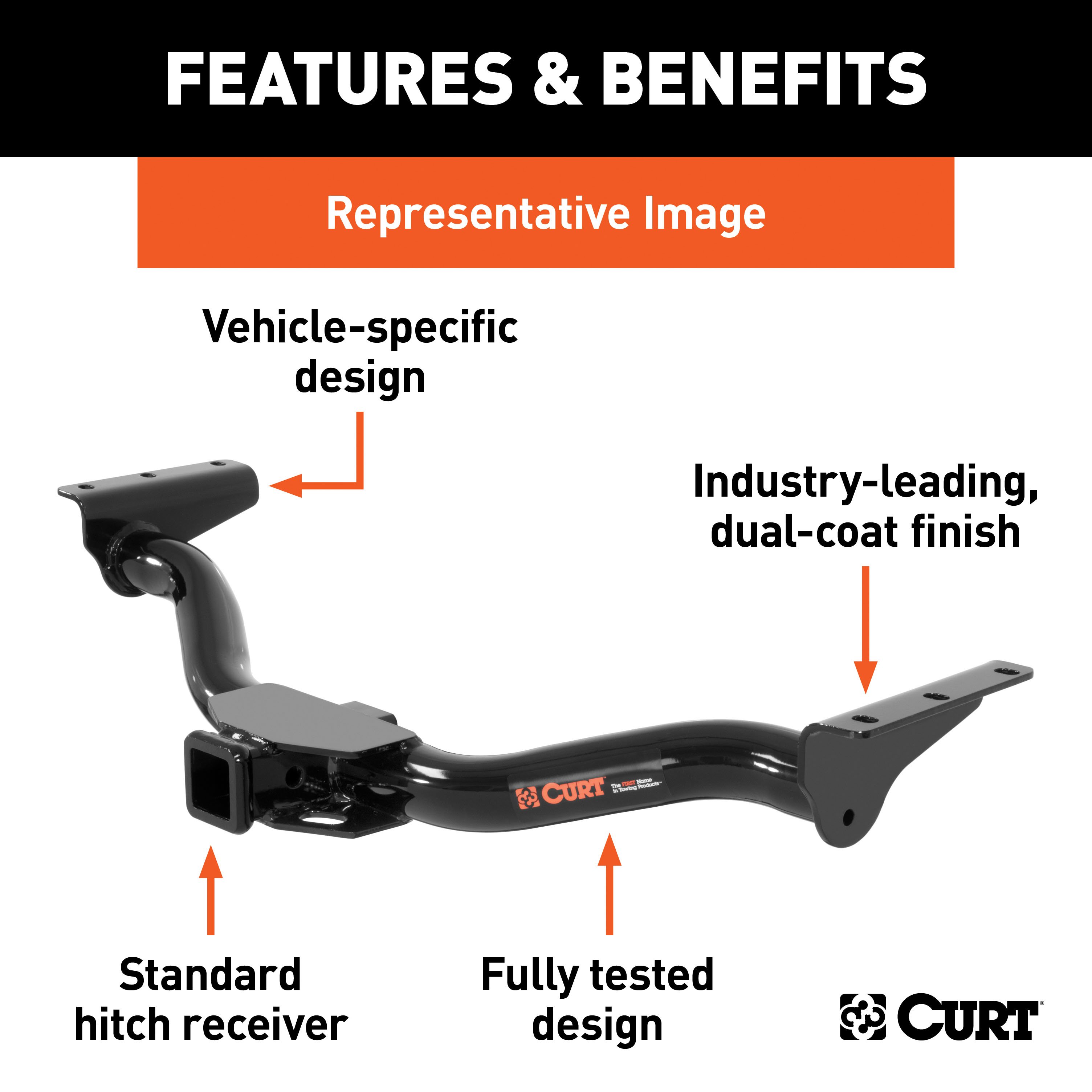 CURT Class 3 Trailer Hitch, 2" Receiver - CURT 13612 - Image 3