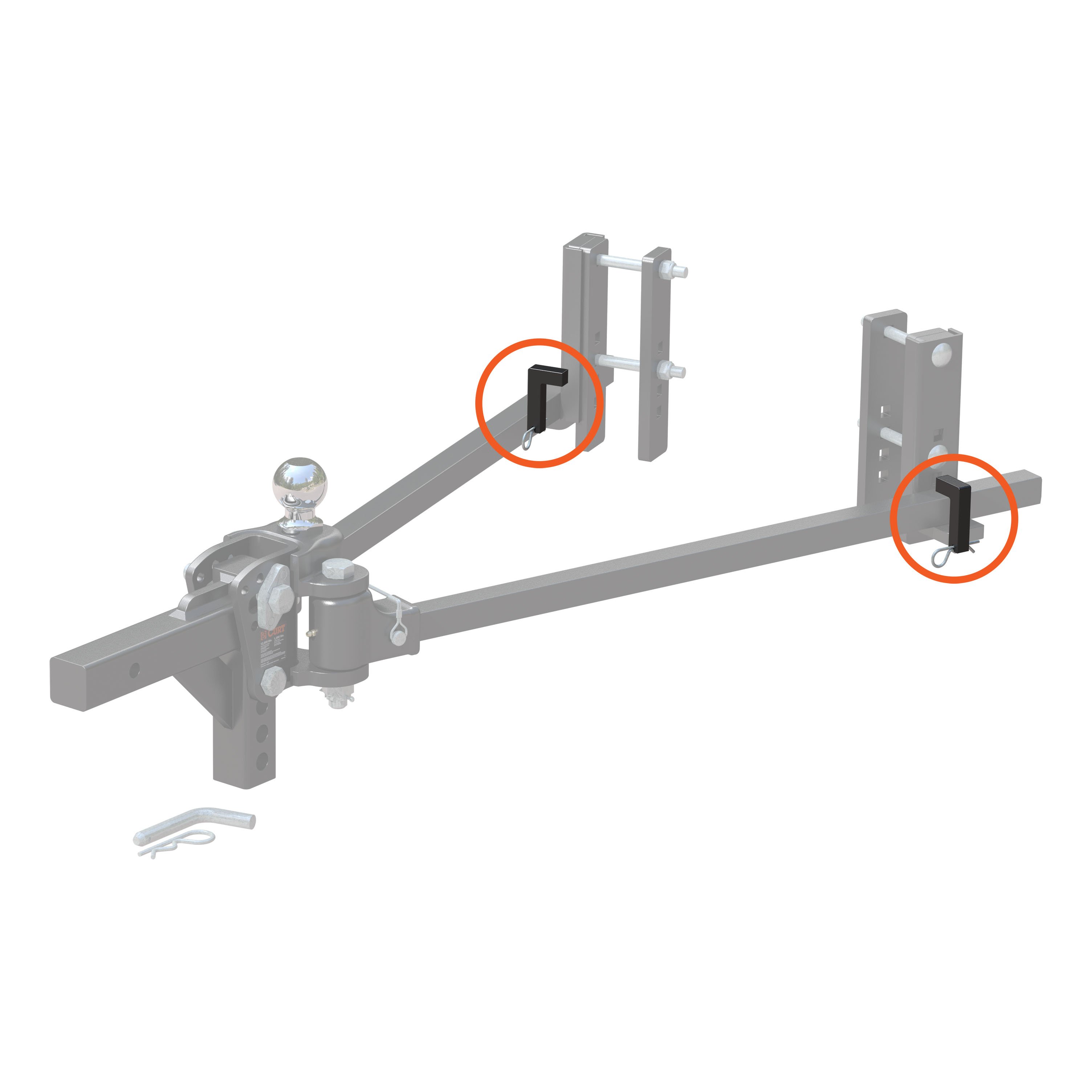CURT Replacement TruTrack Weight Distribution Hitch Heavy-Duty L-Pin & Clip - CURT 17514 - Image 2