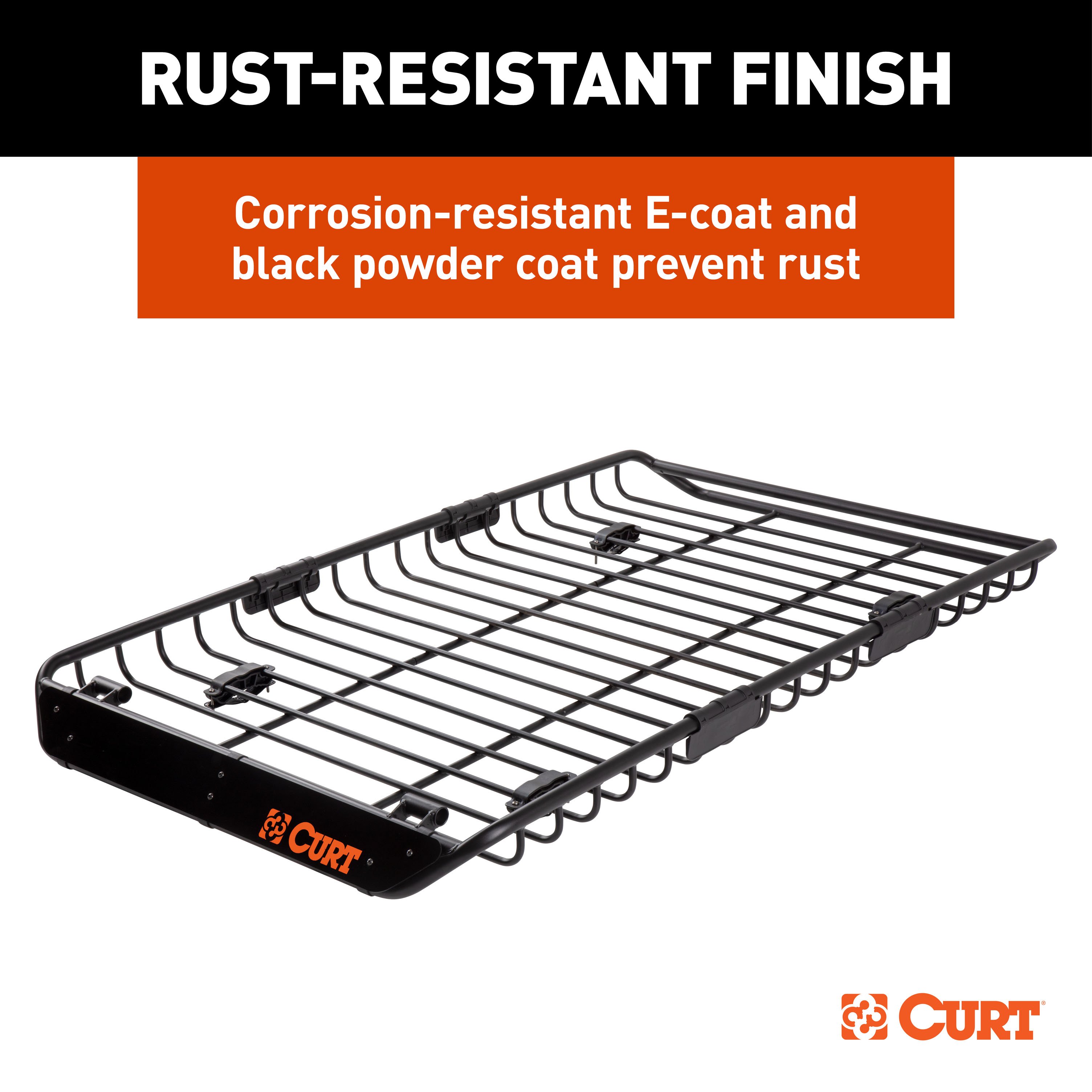 CURT 44" x 35" Black Steel Roof Rack Cargo Carrier - CURT 18123 - Image 9