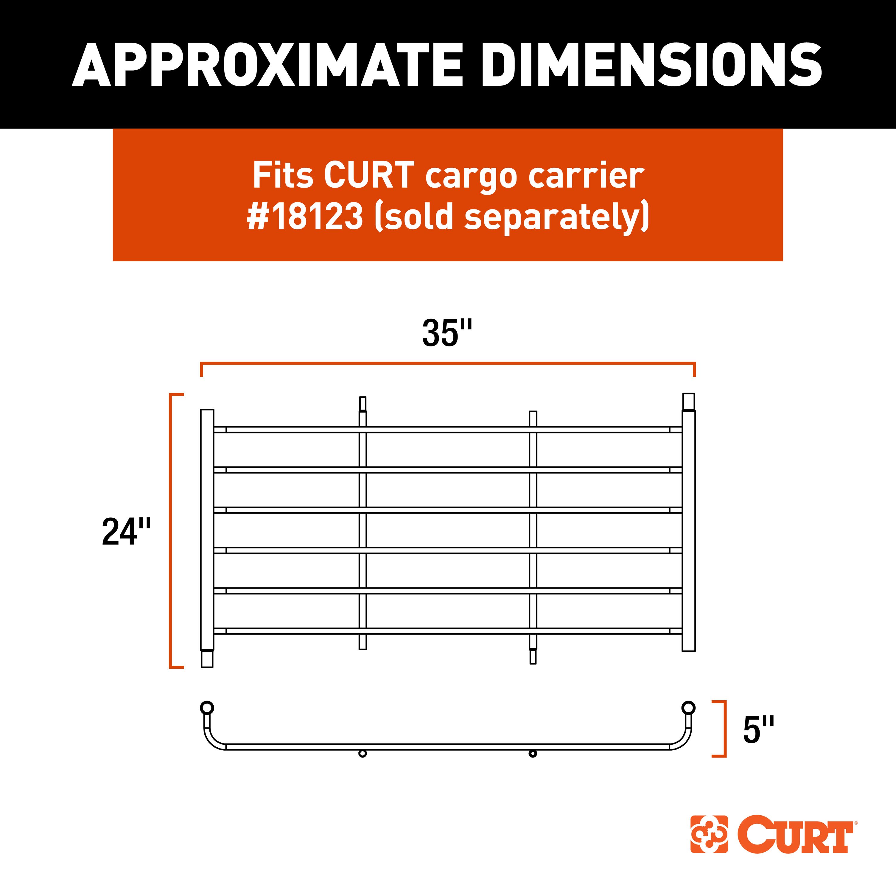 CURT 6 sq. ft. Black Steel Roof Rack Cargo Carrier Extension - CURT 18124 - Image 2
