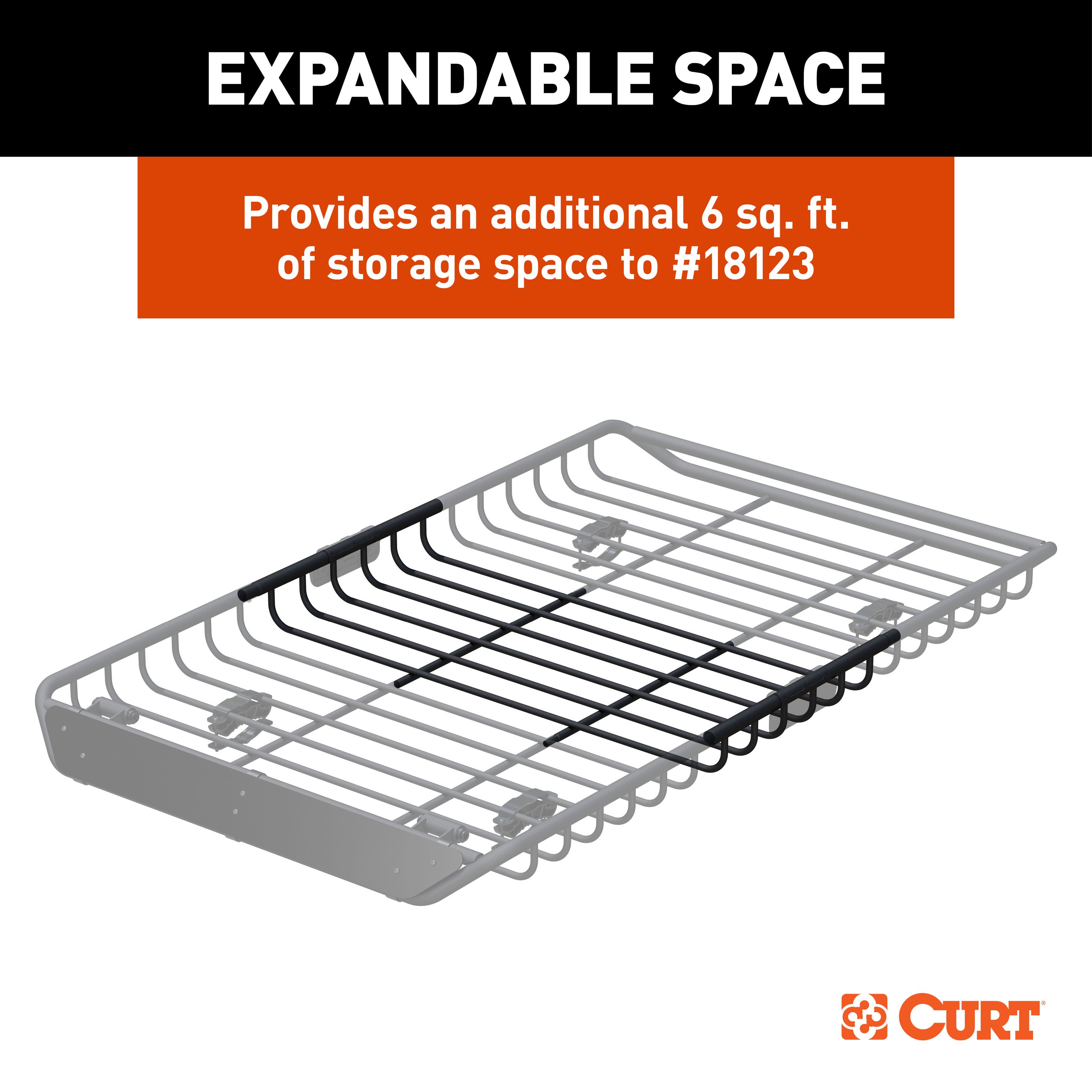 CURT 6 sq. ft. Black Steel Roof Rack Cargo Carrier Extension - CURT 18124 - Image 4