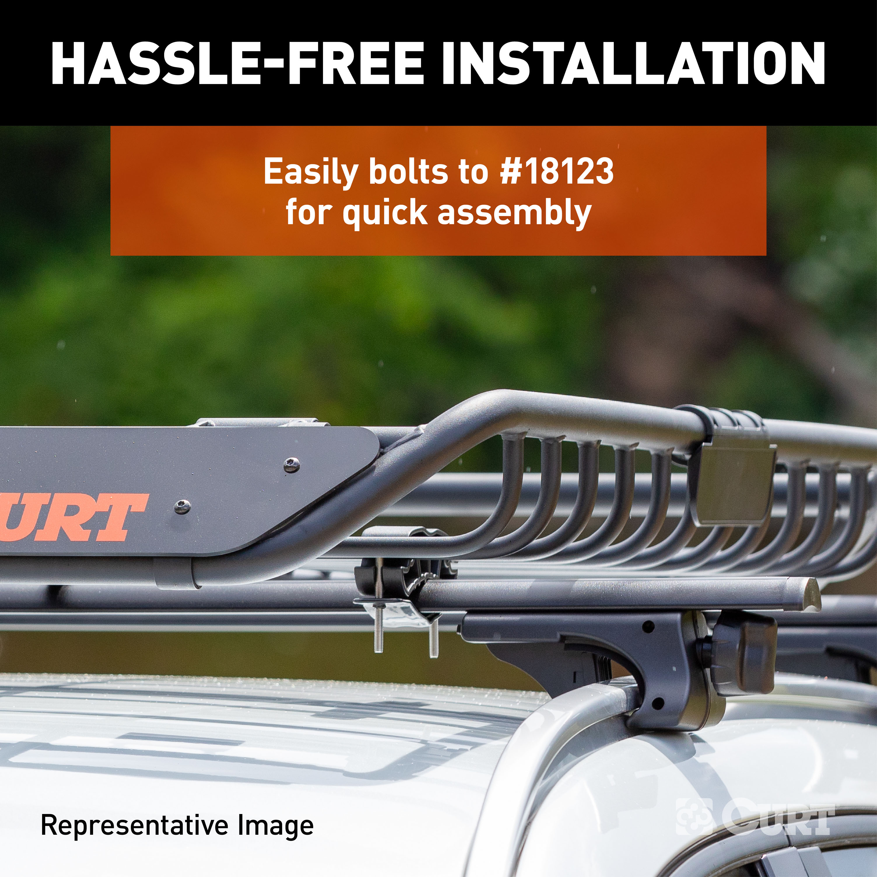 CURT 6 sq. ft. Black Steel Roof Rack Cargo Carrier Extension - CURT 18124 - Image 6