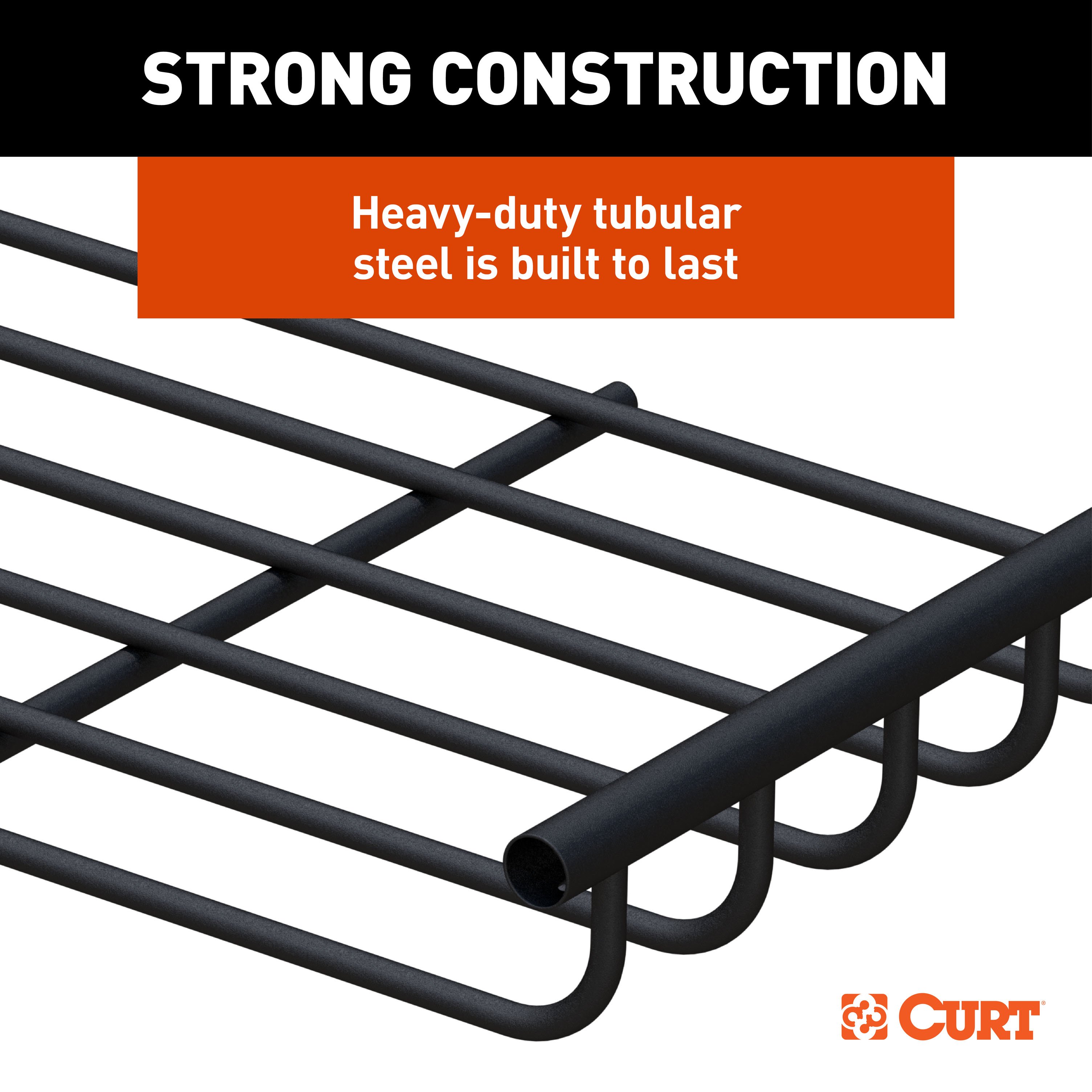CURT 6 sq. ft. Black Steel Roof Rack Cargo Carrier Extension - CURT 18124 - Image 7