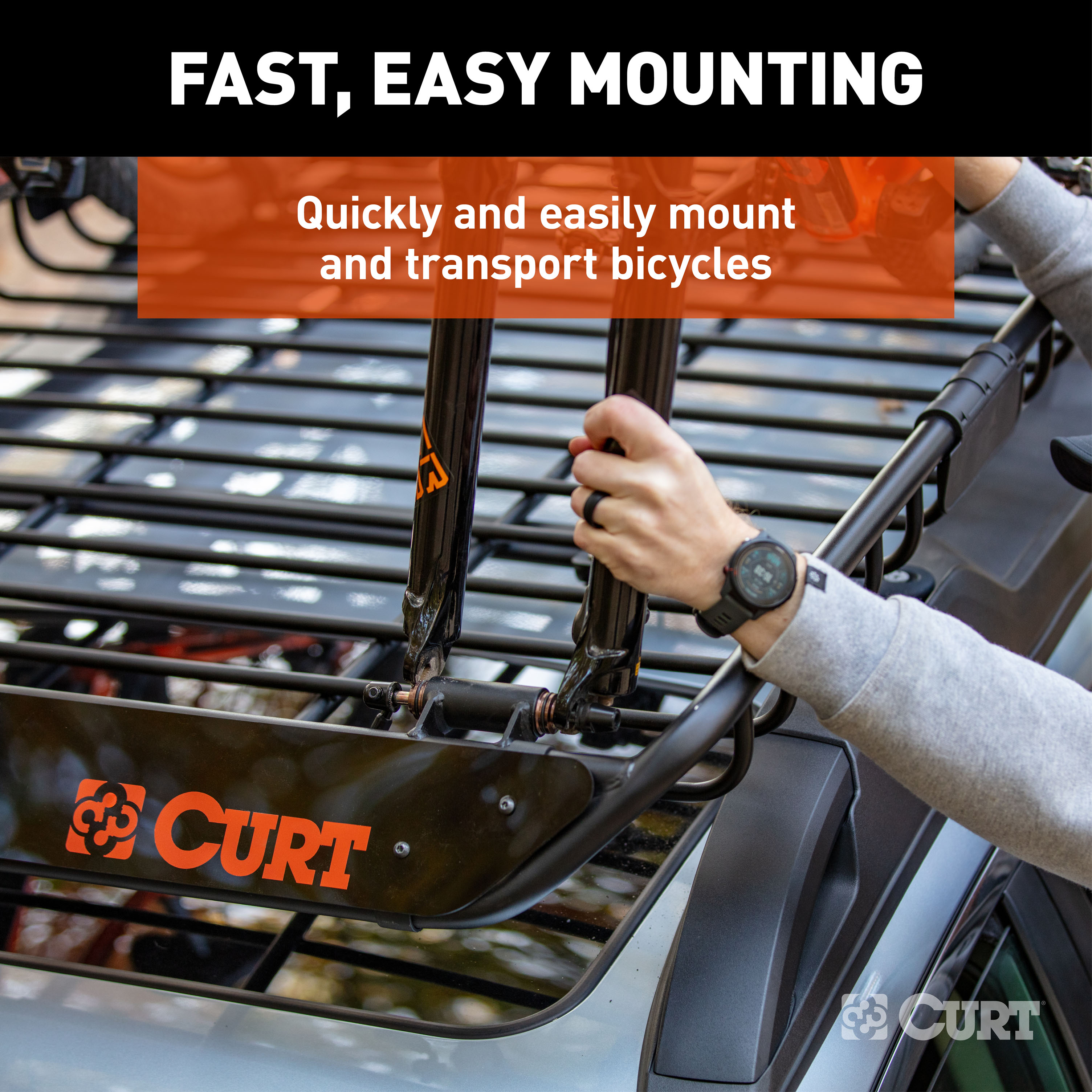 Quick-release Bike Mount Accessory for CURT 18123 Roof Rack - CURT 18125 - Image 6