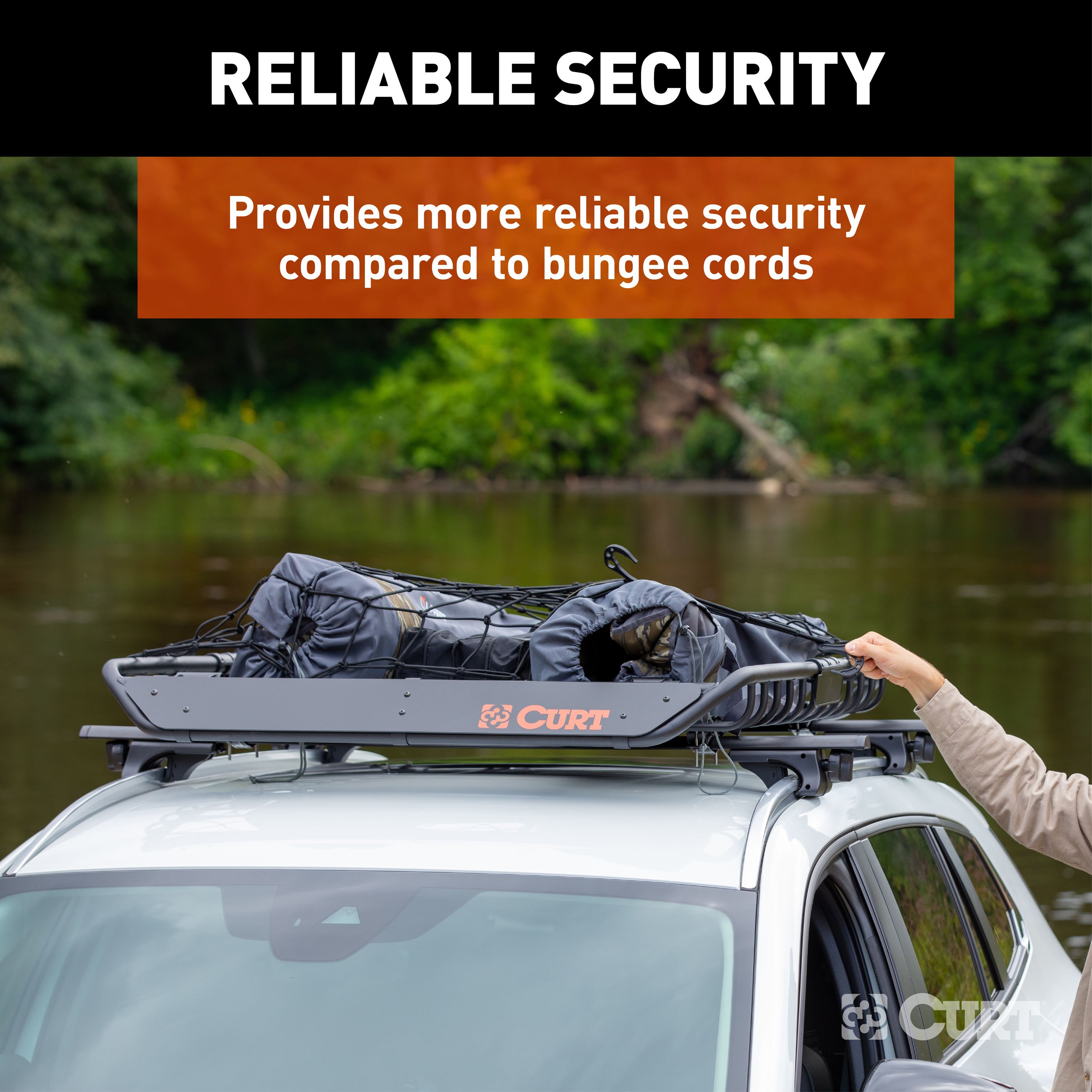 CURT 44" x 36" Elastic Cargo Net for Roof Basket - CURT 18218 - Image 4
