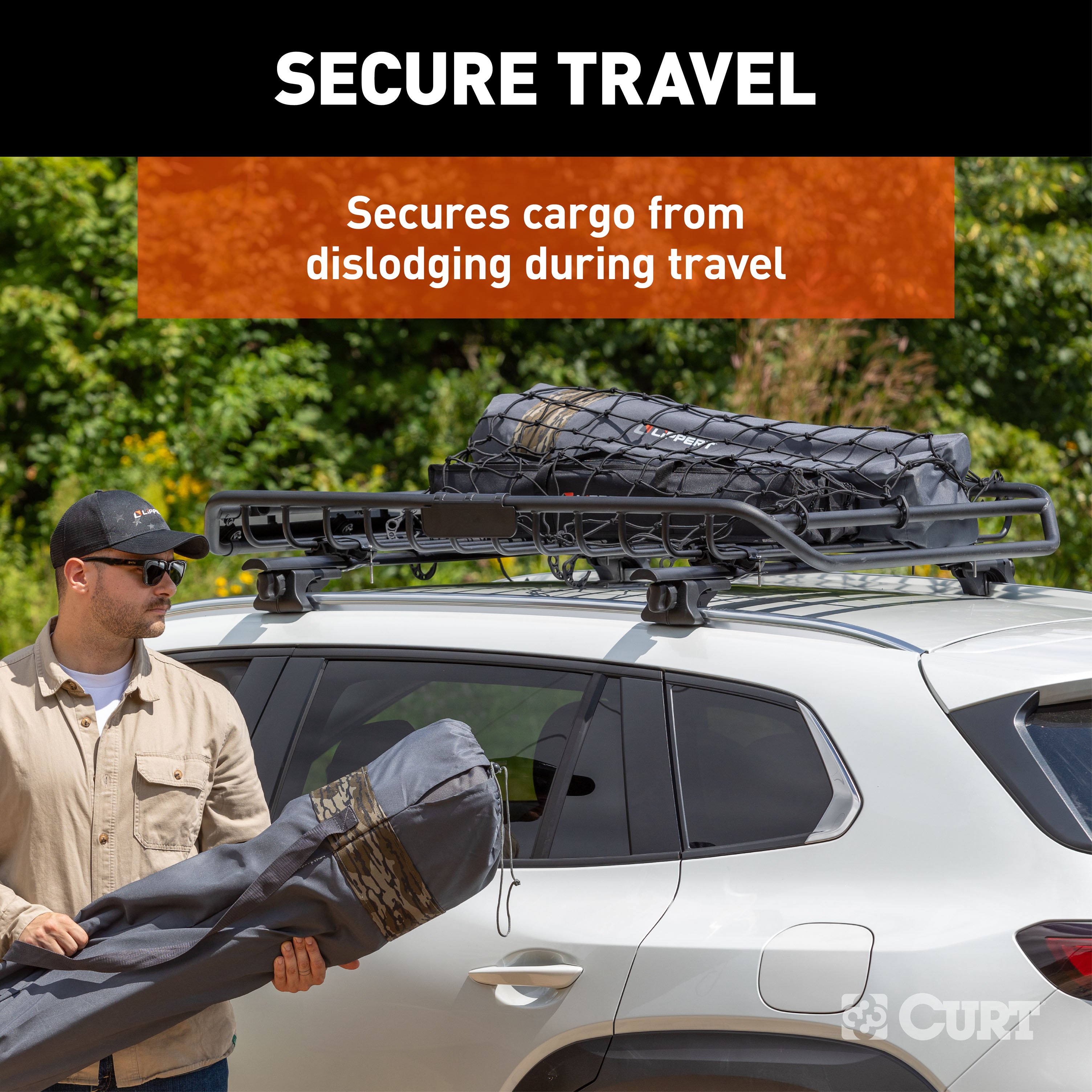 CURT 44" x 36" Elastic Cargo Net for Roof Basket - CURT 18218 - Image 5
