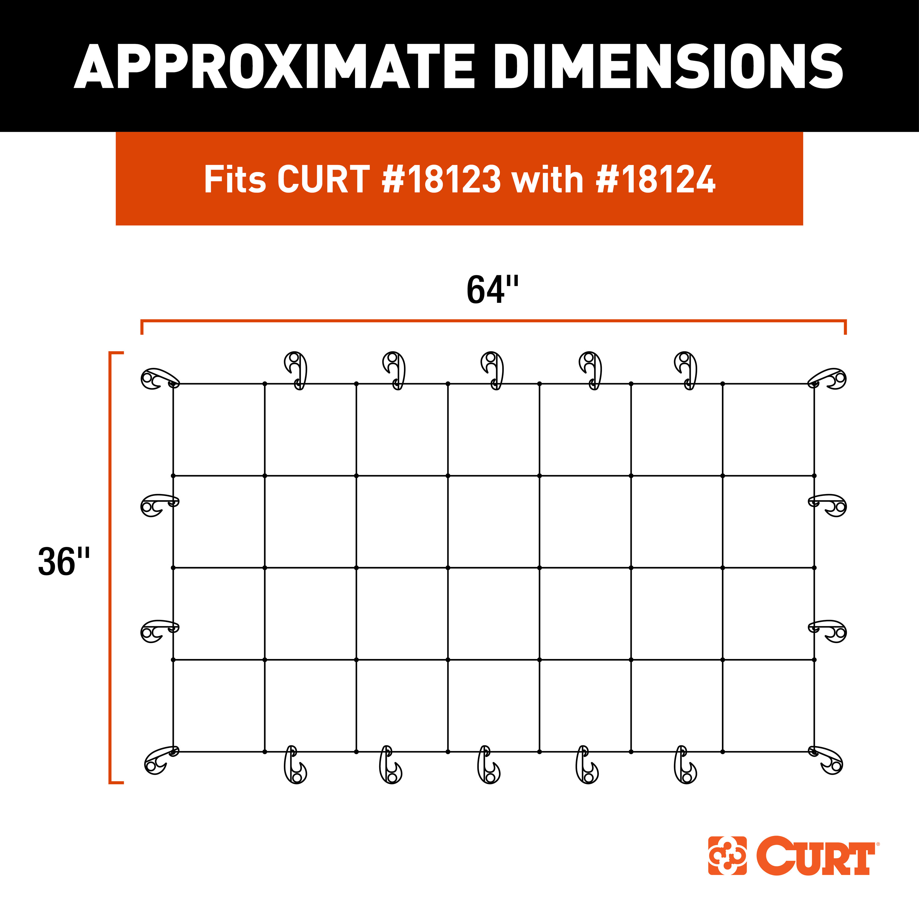 CURT 64" x 36" Elastic Cargo Net for Roof Basket - CURT 18219 - Image 2