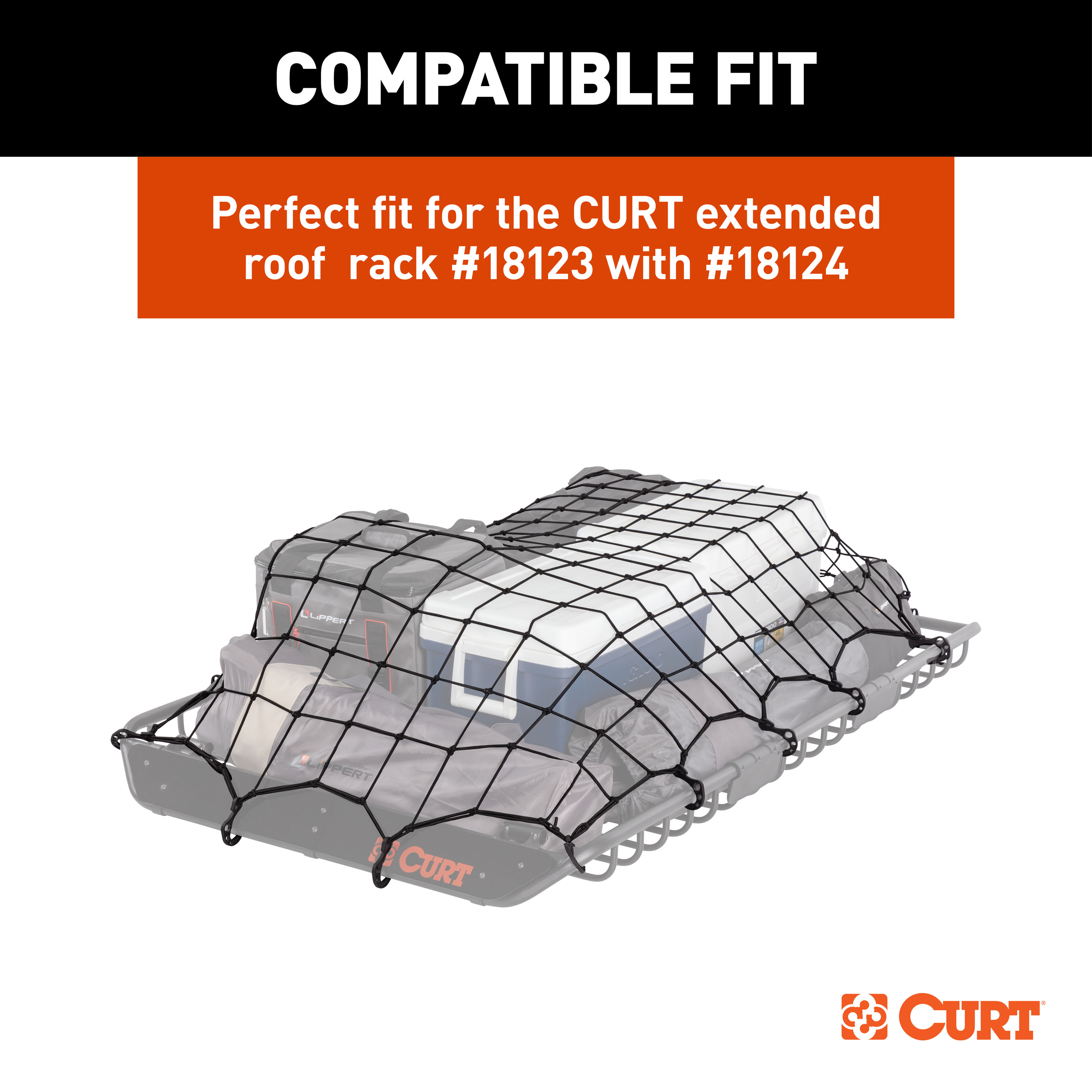 CURT 64" x 36" Elastic Cargo Net for Roof Basket - CURT 18219 - Image 7