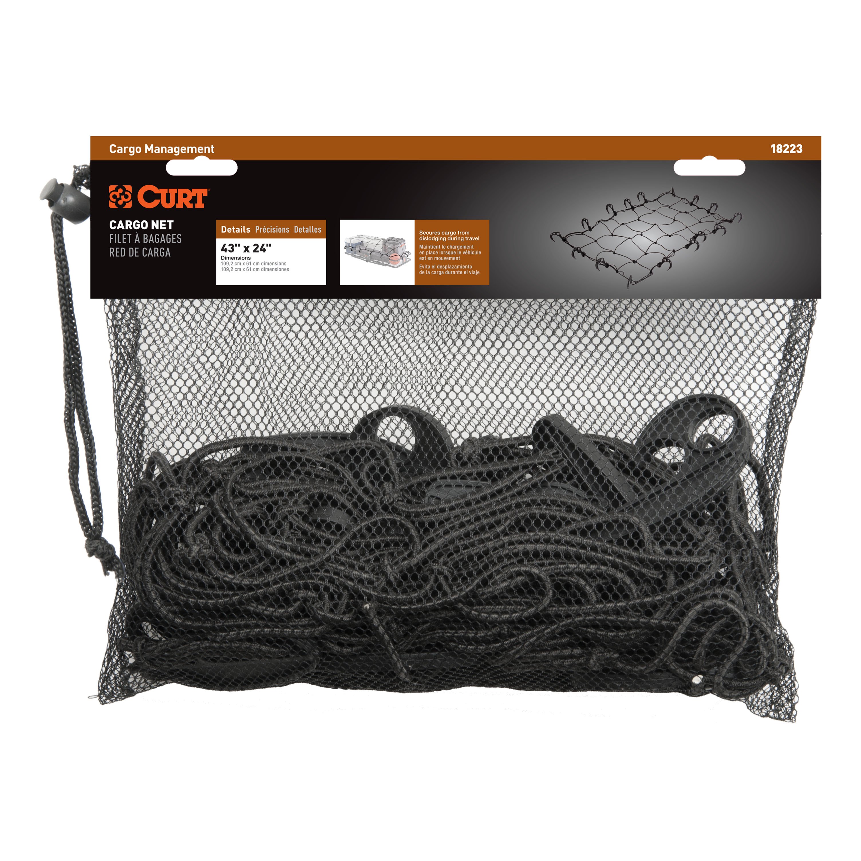 CURT 43" x 24" Elastic Cargo Net for Hitch Carrier - CURT 18223 - Image 7