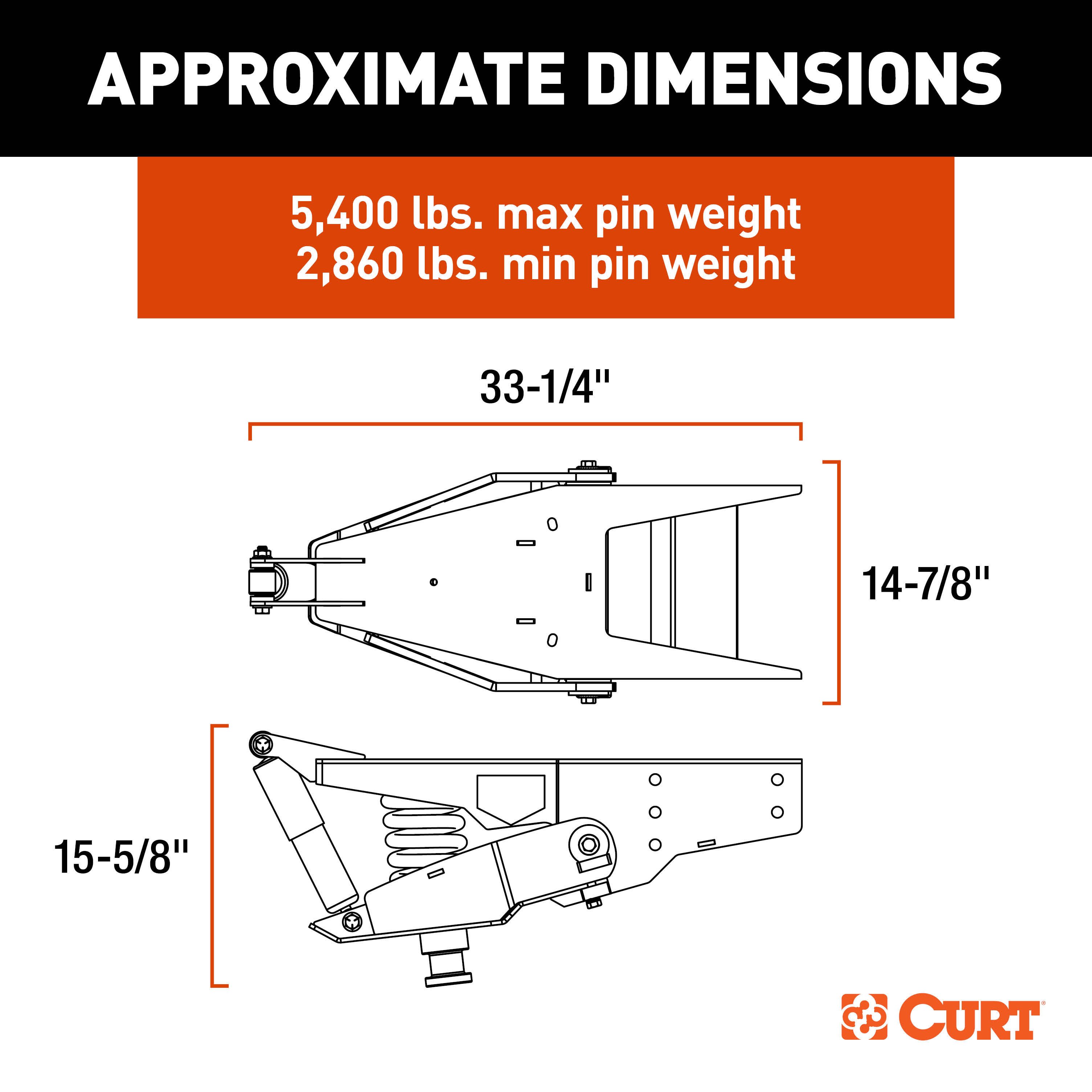 CURT Helux Coil-Spring 5th Wheel Pin Box, 5,400 lbs. Pin Weight, 24,000 lbs. Capacity - CURT 2024044571 - Image 8
