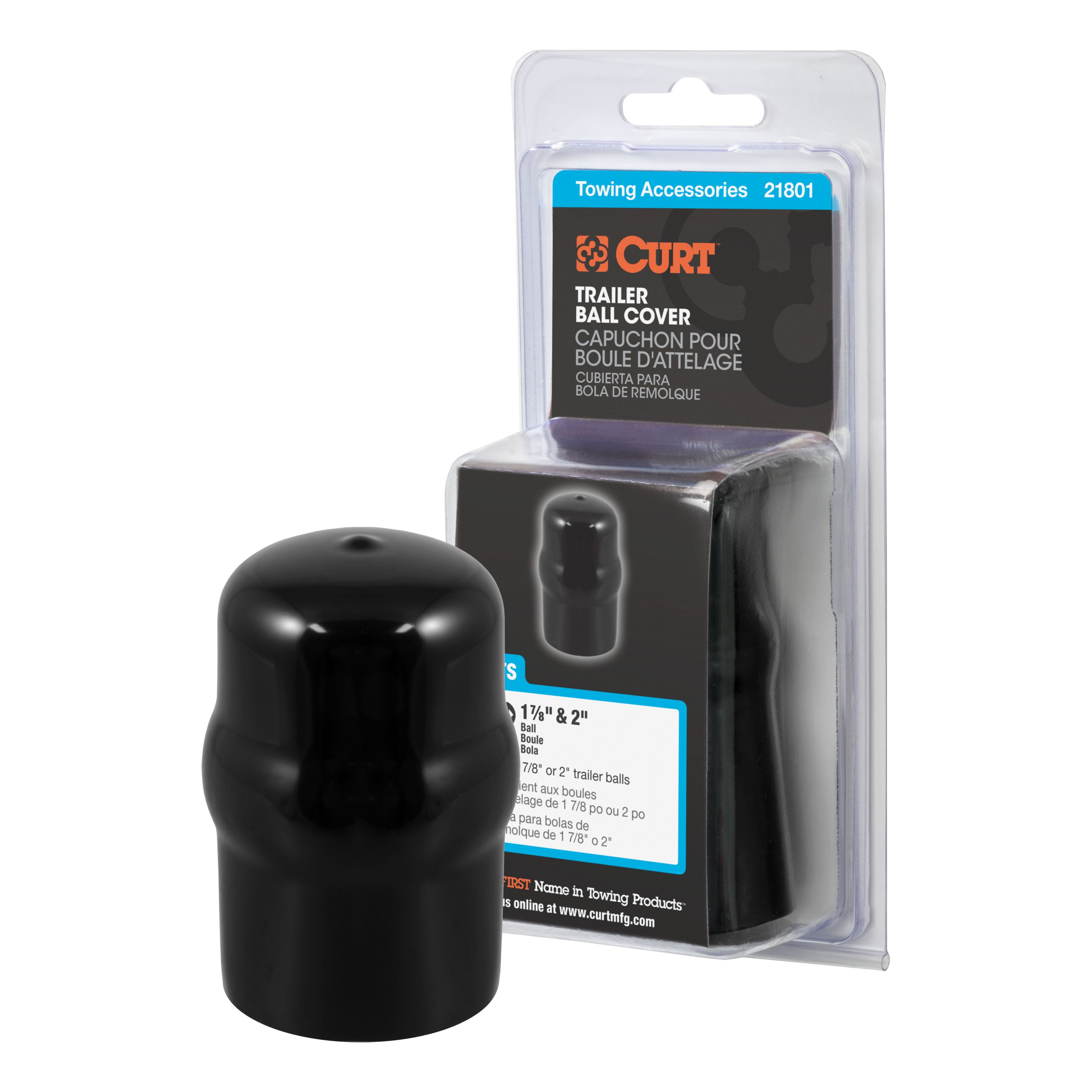 Trailer Ball Cover (Fits 17/8" or 2" Balls, Black Rubber, Packaged)