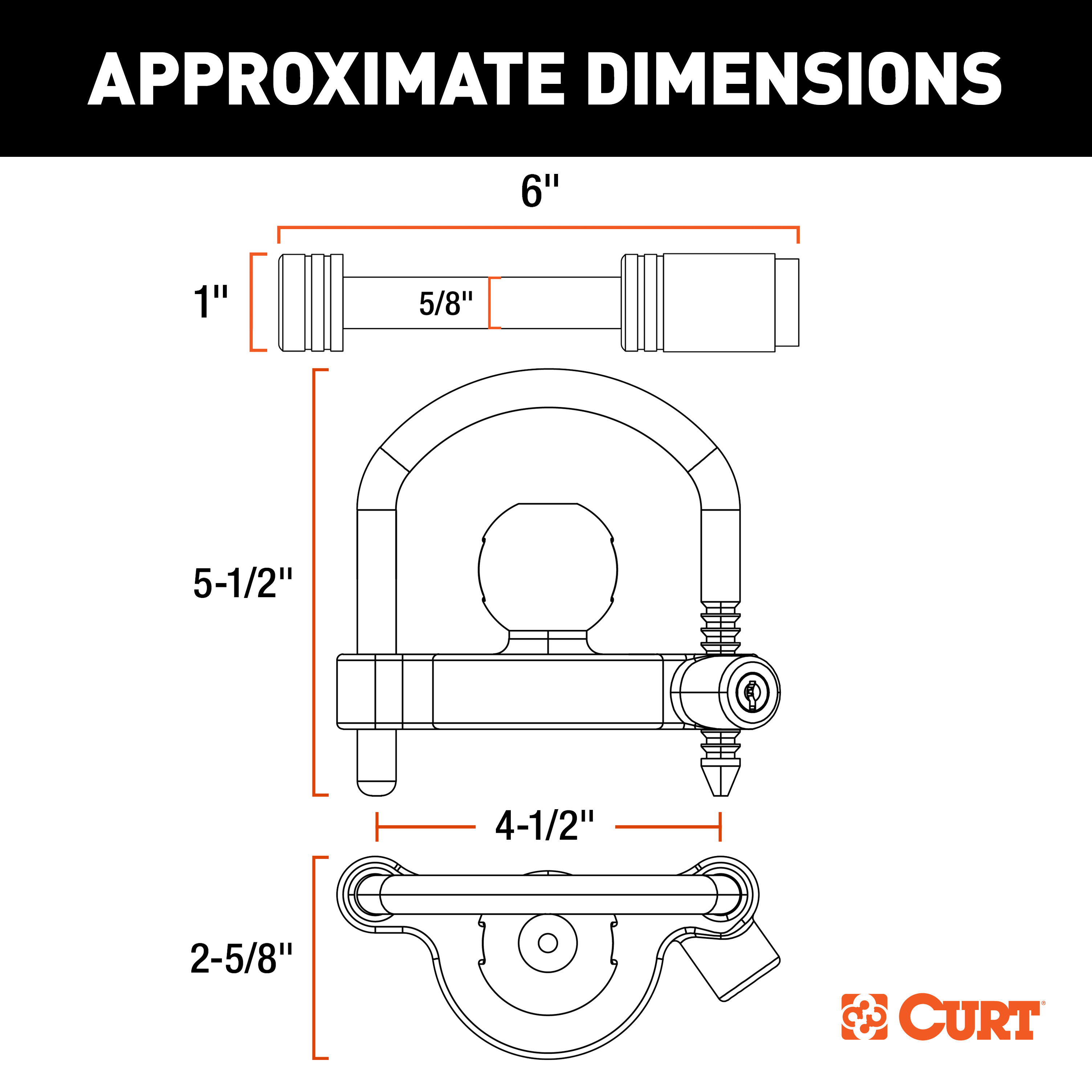 CURT Hitch & Coupler Lock Set, 2" or 2-1/2" Receivers, 1-7/8" to 2-5/16" Couplers - CURT 23092 - Image 2