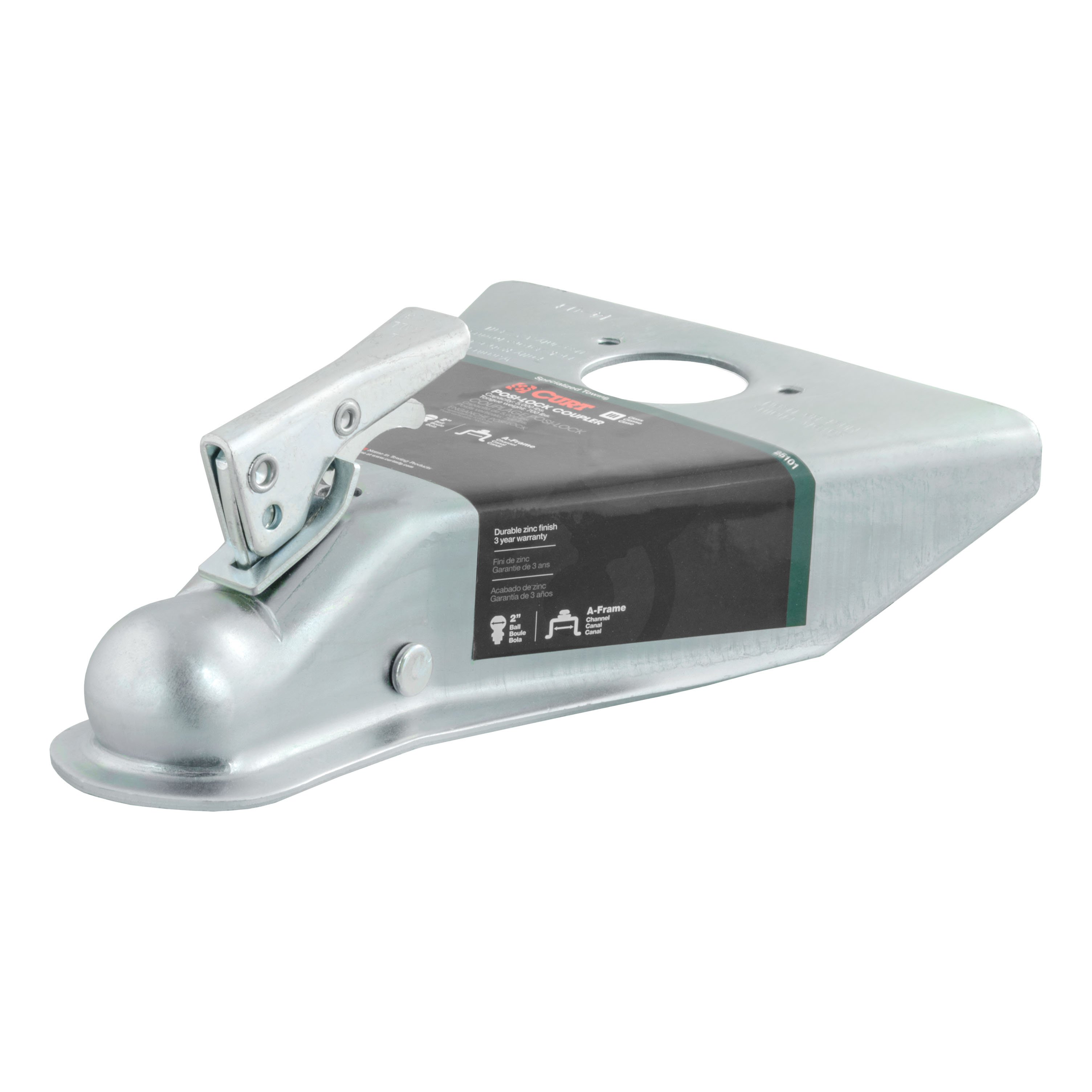 2" AFrame Coupler with PosiLock (5,000 lbs, Zinc)