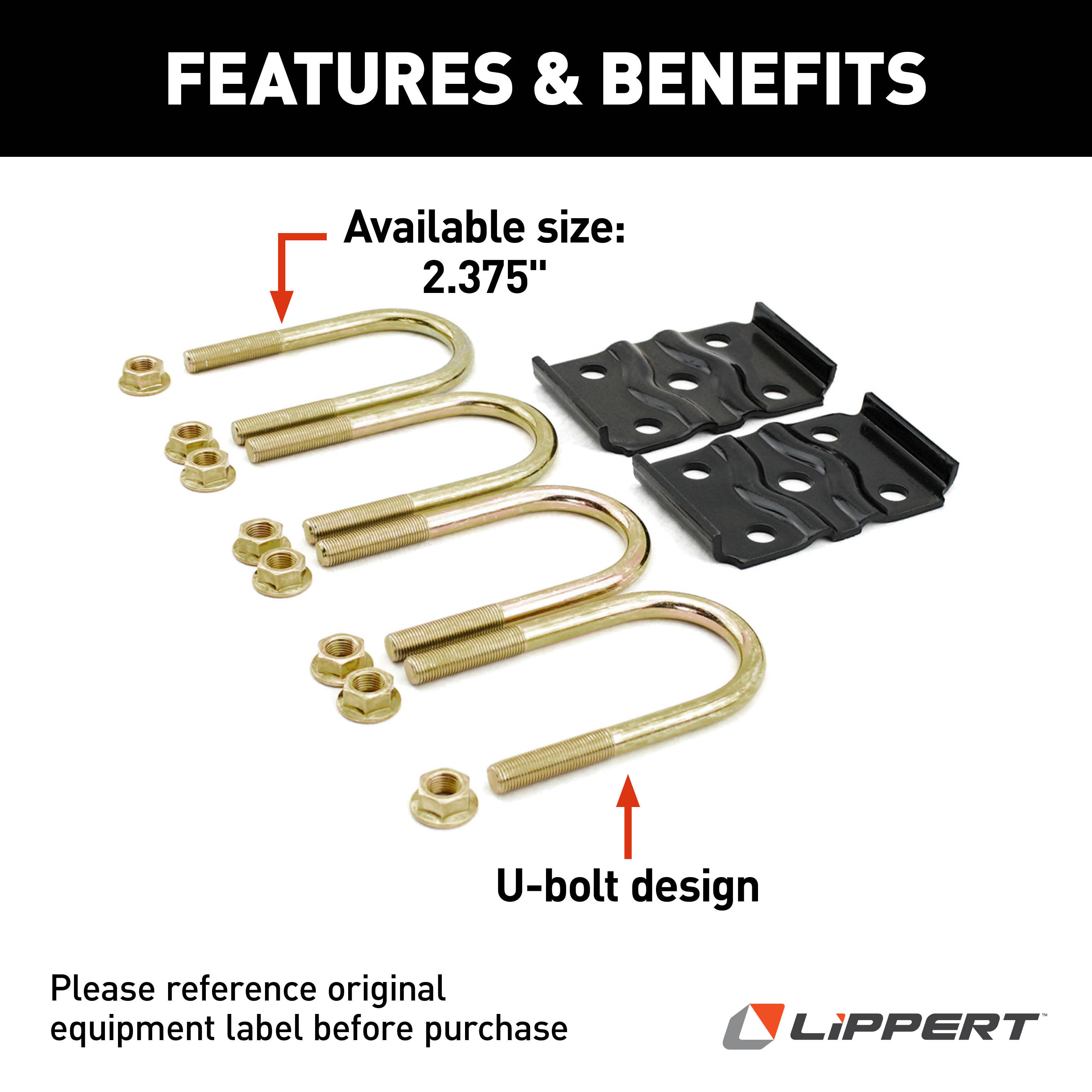 Lippert Components 297427 UBolt Axle Mounting Kit, 1/220 x 5; 2.375