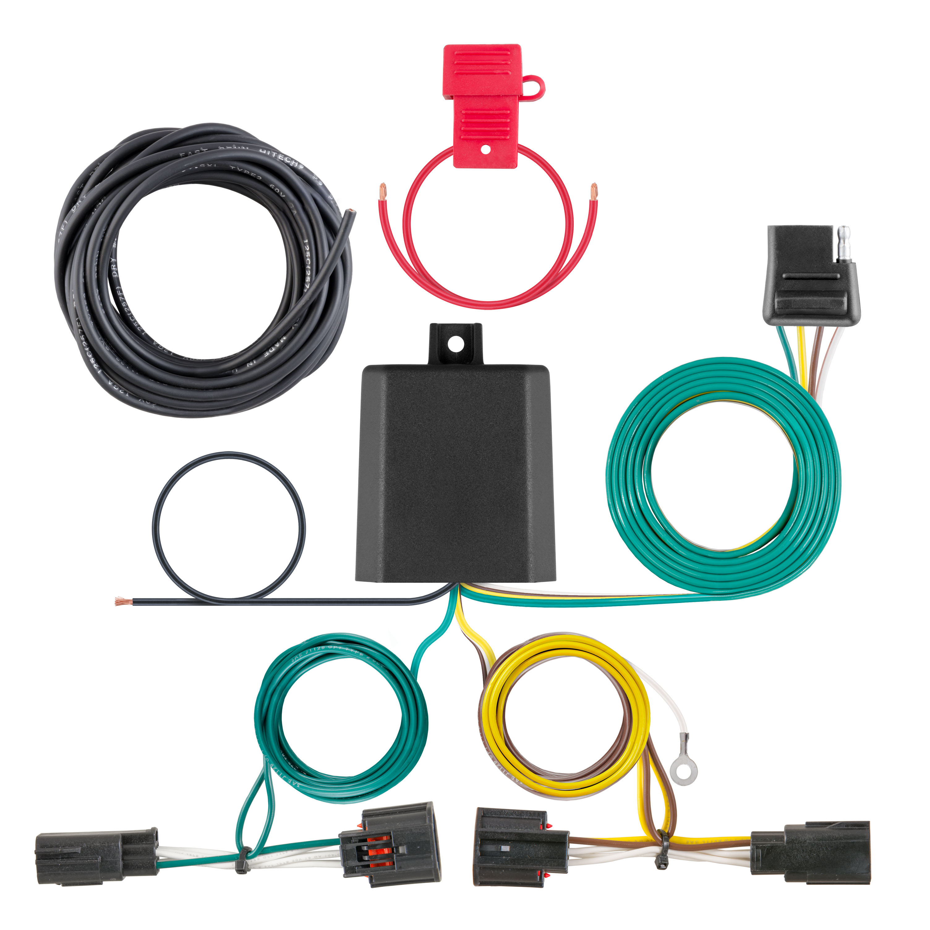 Custom Wiring; 4-Way Flat; Select Chrysler Town and Country; Dodge Grand Caravan