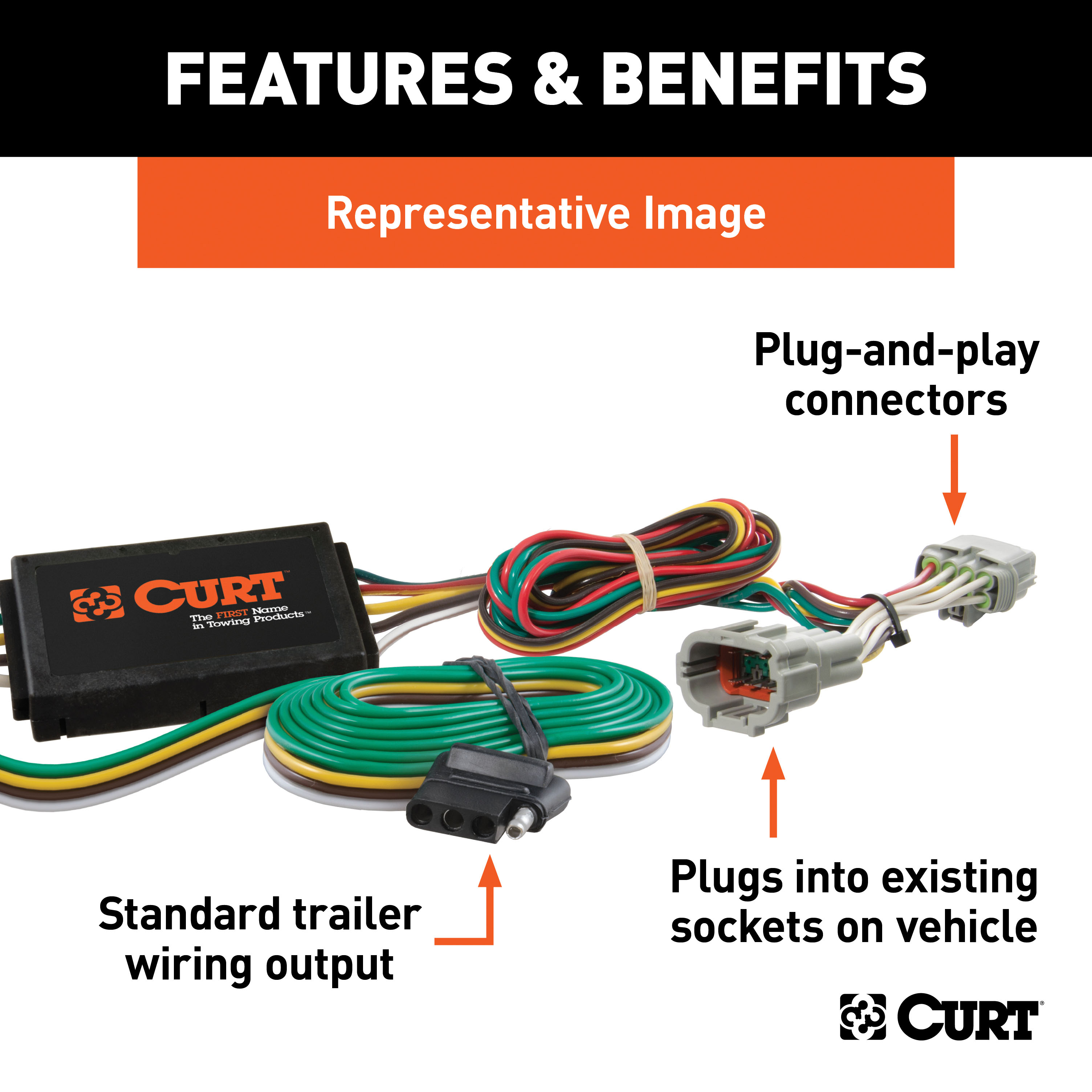 Custom Wiring Harness, 4-Way Flat Output, Select Volvo XC70-