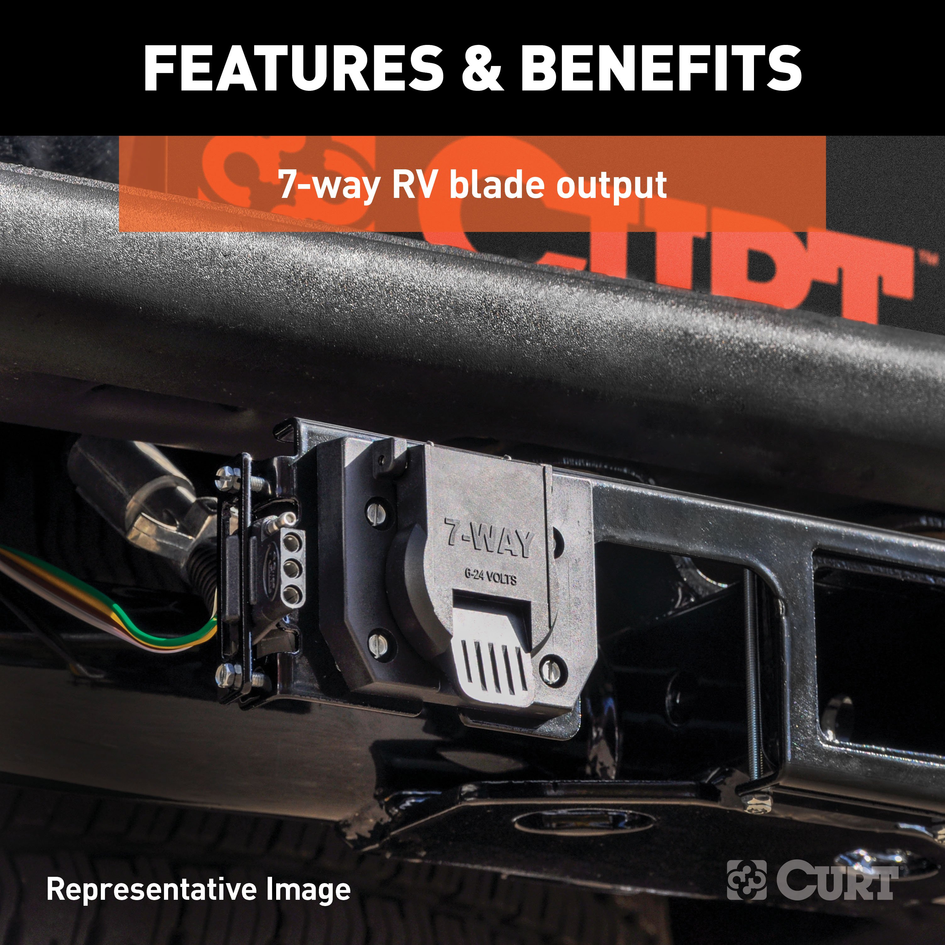 CURT Custom Wiring, 7-Way RV Blade - CURT 56537 - Image 4