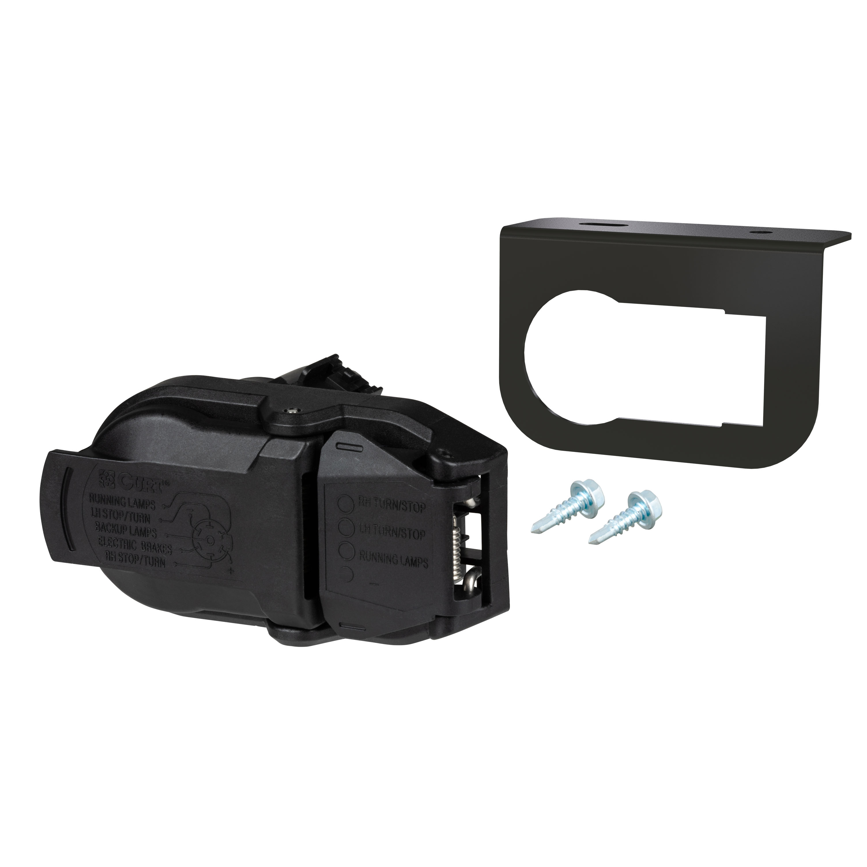 CURT OEM Replacement Dual-Output 7 & 4-Way Connector with Mounting Bracket, Packaged - CURT 57021 - Image 1