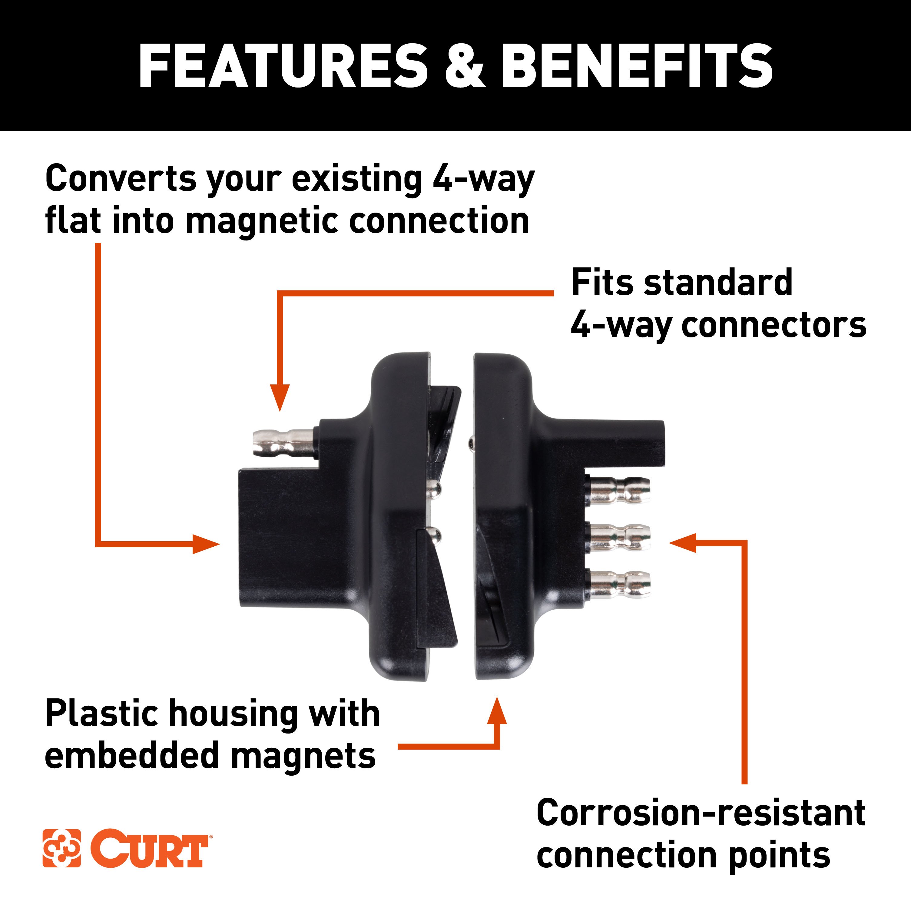 CURT 4-Way Flat Magnetic Connector Adapter - CURT 58306 - Image 3